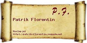 Patrik Florentin névjegykártya
